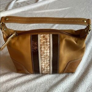 Coach Tan and Brown Leather Hand Bag - Like New